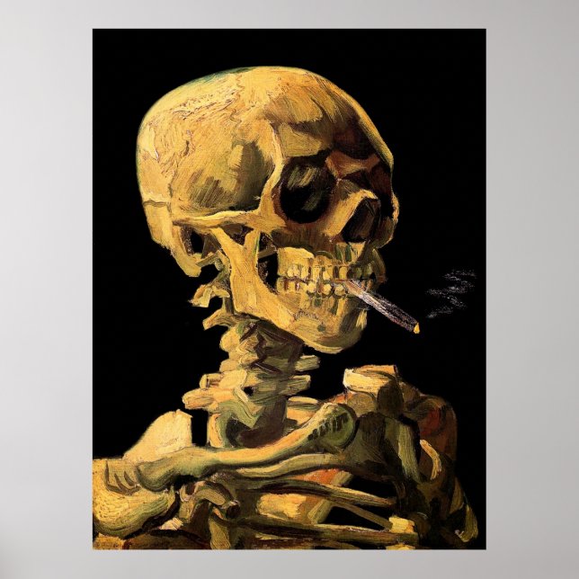 Van Gogh Skull With Burning Cigarette Large Poster (Front)