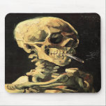Van Gogh Skull with Burning Cigarette Mouse Pad<br><div class="desc">Van Gogh Skull with Burning Cigarette mouse pad. Oil painting on canvas from 1885. Skull with Burning cigarette reveals both van Gogh’s sense of humour and sense of the macabre. Something of an oddity in his recognized oeuvre, the work has grown in popularity in the past few decades. A great...</div>