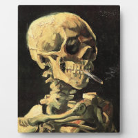Van Gogh Skull with Burning Cigarette