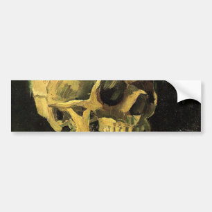 Van Gogh Skull with Burning Cigarette, Vintage Art Bumper Sticker