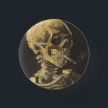 VAN GOGH - Skull with cigarette 1885 1 Inch Round Button<br><div class="desc">VAN GOGH - Skull with cigarette 1885
Oil on canvas; reproduction</div>