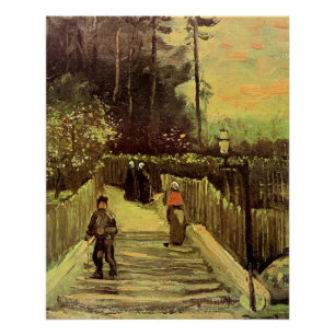Van Gogh - Sloping Path in Montmarte Poster