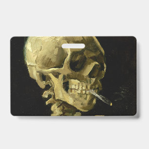 Van Gogh Smoking Skeleton Badge