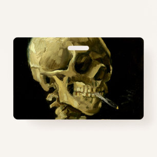 Van Gogh Smoking Skeleton Badge