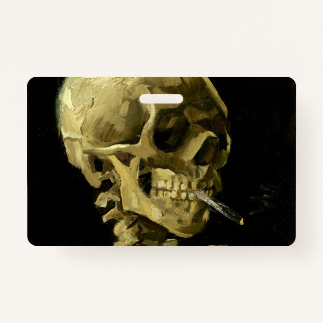 Van Gogh Smoking Skeleton Badge (Front)
