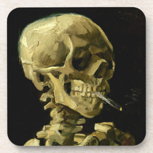 Van Gogh Smoking Skeleton Coaster