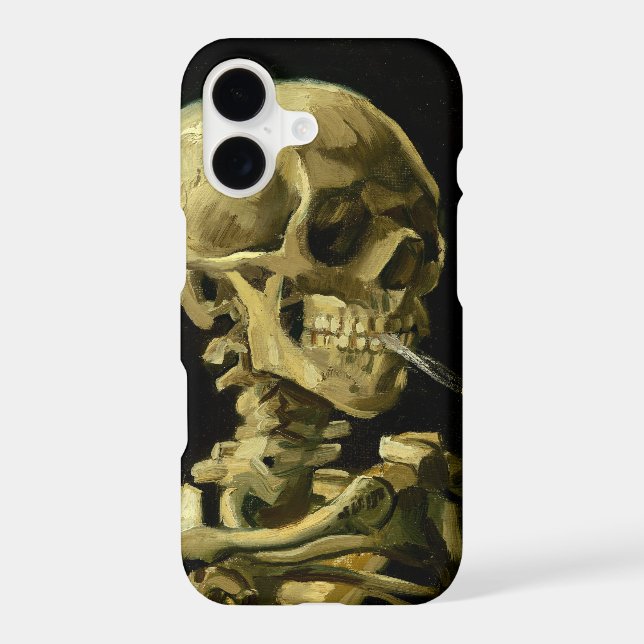 Van Gogh Smoking Skeleton iPhone Case (Back)