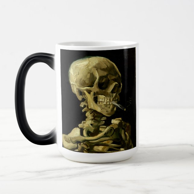 Van Gogh Smoking Skeleton Magic Mug (Left)