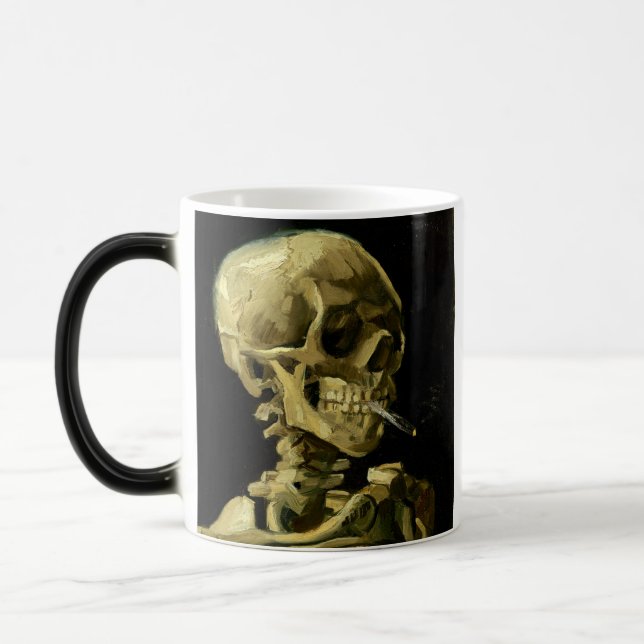 Van Gogh Smoking Skeleton Magic Mug (Left)