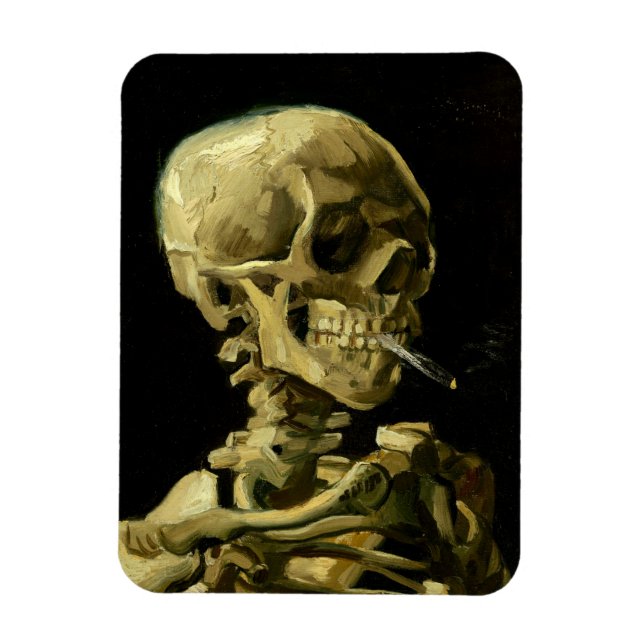 Van Gogh Smoking Skeleton Magnet (Vertical)