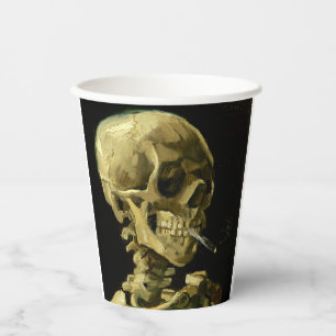 Van Gogh Smoking Skeleton Paper Cups