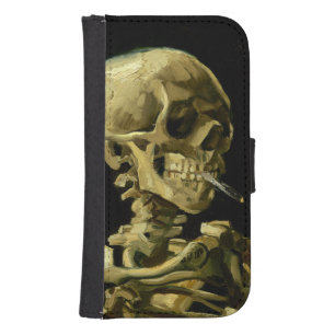 Van Gogh Smoking Skeleton Samsung S4 Wallet Case