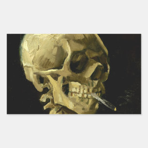 Van Gogh Smoking Skeleton Sticker
