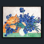 Van Gogh Spoof Art Print Cat Eating Irises Poster<br><div class="desc">Van Gogh Spoof Art Print Cat Eating Irises Poster</div>