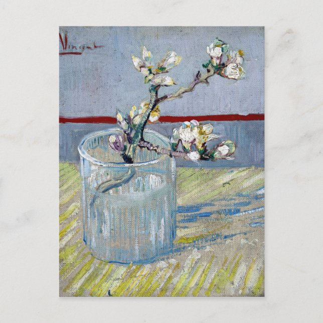 van Gogh Spring Flowering Almond in a Glass Postcard (Front)