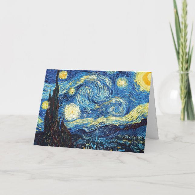 Van Gogh Starry Carte de voeux pliée de nuit (Devant)
