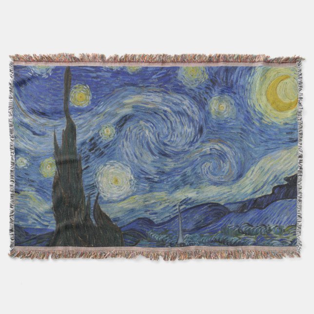 Van Gogh, Starry Nigh Throw Blanket (Front)