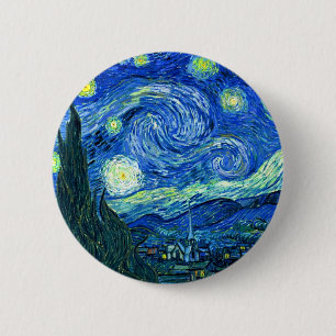 van gogh starry night 2 inch round button