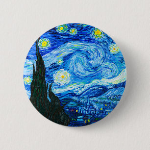 Van Gogh Starry Night 2 Inch Round Button