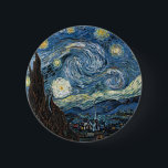 Van Gogh Starry Night 2 Inch Round Button<br><div class="desc">Vincent Van Gogh Starry Night masterpiece,  vintage artwork on modern day products from Zazilicious</div>