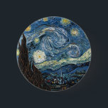 Van Gogh Starry Night 2 Inch Round Button<br><div class="desc">Vincent Van Gogh Starry Night masterpiece,  vintage artwork on modern day products from Zazilicious</div>