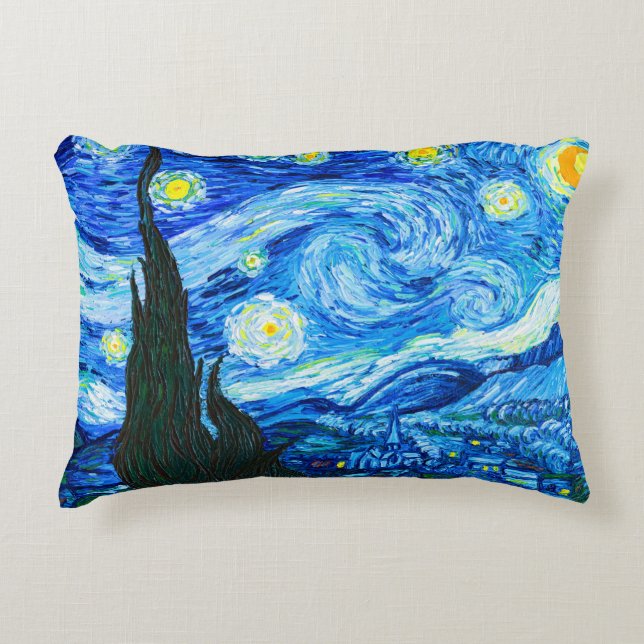 Van Gogh Starry Night Accent Pillow (Front)