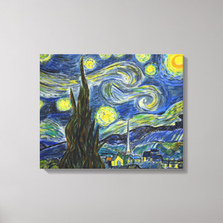 Van Gogh Starry Night. Acrylic on canvas. Canvas Print