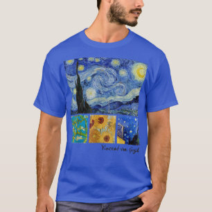 Van Gogh Starry Night, Almond Blossoms, Sunflowers T-Shirt