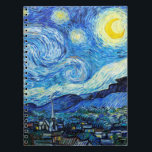 Van Gogh Starry Night Art Writing Notebook<br><div class="desc">This Van Gogh Painting spiral writing journal features Vincent Van Gogh's Impressionism night landscape painting 'The Starry Night' (1889). 'The Starry Night' is one of the most prolific oil painting produced by Dutch Post-Impressionist painter Vincent van Gogh. This high-quality Starry Night sky composition journal is the writing notebook that you...</div>