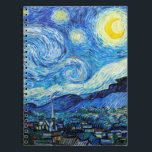 Van Gogh Starry Night Art Writing Notebook<br><div class="desc">This Van Gogh Painting spiral writing journal features Vincent Van Gogh's Impressionism night landscape painting 'The Starry Night' (1889). 'The Starry Night' is one of the most prolific oil painting produced by Dutch Post-Impressionist painter Vincent van Gogh. This high-quality Starry Night sky composition journal is the writing notebook that you...</div>