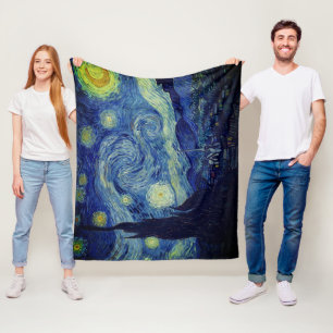Van Gogh Starry Night Bedding Set Fleece Blanket