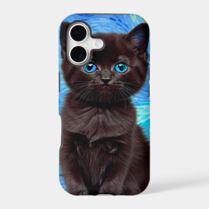 Van Gogh Starry Night Black Cat