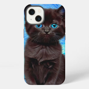 Van Gogh Starry Night Black Cat iPhone 13 Case
