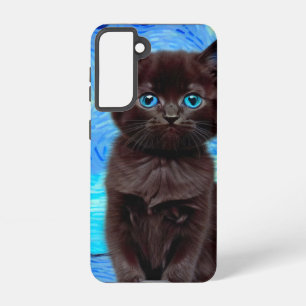 Van Gogh Starry Night Black Cat Samsung Galaxy Case
