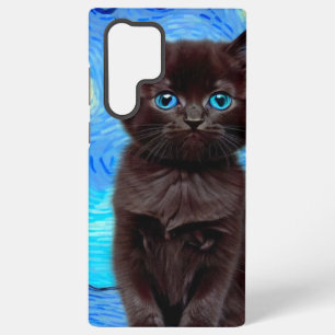 Van Gogh Starry Night Black Cat Samsung Galaxy Case
