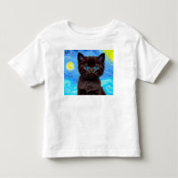 Van Gogh Starry Night Black Cat