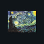 Van Gogh Starry Night Canvas Print<br><div class="desc">Vincent Van Gogh Landscape and Seascape Painting Series - Starry Blue Night</div>