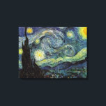 Van Gogh Starry Night Canvas Print<br><div class="desc">Vincent Van Gogh Landscape and Seascape Painting Series - Starry Blue Night</div>