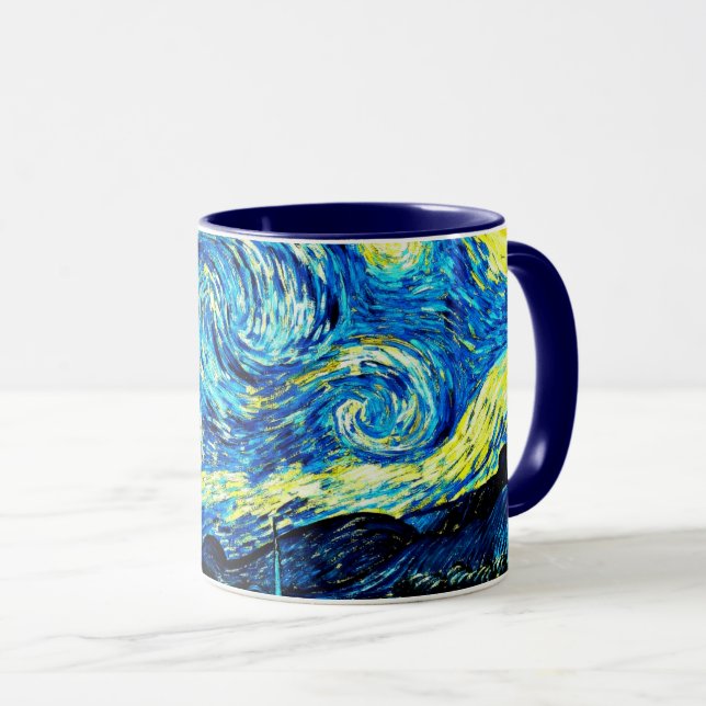 Van Gogh - Starry Night, célèbre peinture Mug (Devant droit)