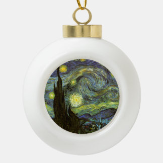 Van Gogh: Starry Night Ceramic Ball Christmas Ornament