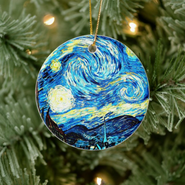 Van Gogh, Starry Night, Ceramic Ornament (Tree)