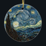 Van Gogh Starry Night Ceramic Ornament<br><div class="desc">Vincent Van Gogh famous painting starry night</div>