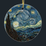 Van Gogh Starry Night Ceramic Ornament<br><div class="desc">Vincent Van Gogh famous painting starry night</div>