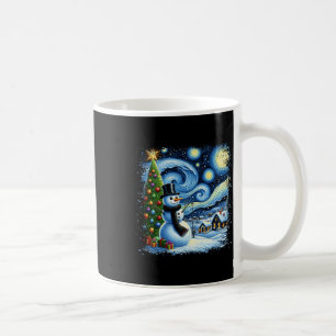 Van Gogh Starry Night Christmas Snowman Snowy Nigh Coffee Mug