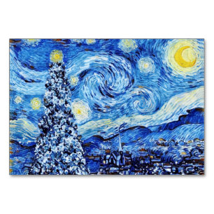 Van Gogh - Starry Night - Christmas Table Card