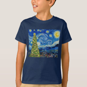 Van Gogh Starry Night - Christmas Tree T-Shirt