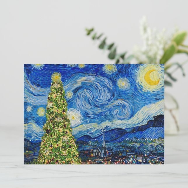 Van Gogh Starry Night - Christmas Tree Table Numbe Program (Standing Front)