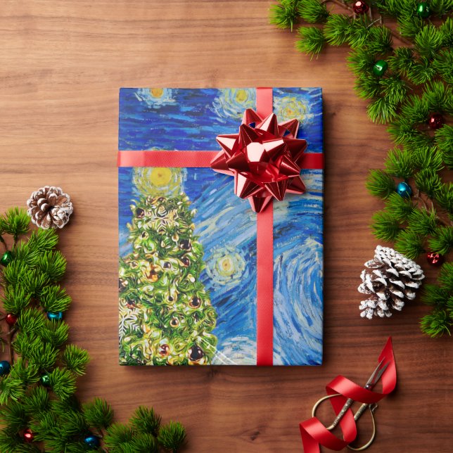 Van Gogh Starry Night - Christmas Tree Wrapping Paper (Holiday Gift)