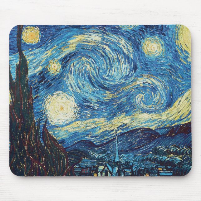 Van Gogh Starry Night Classic Impressionism Art Mouse Pad (Front)