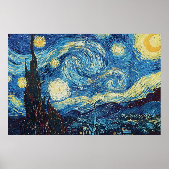 Van Gogh Starry Night Classic Impressionism Art Poster (Front)